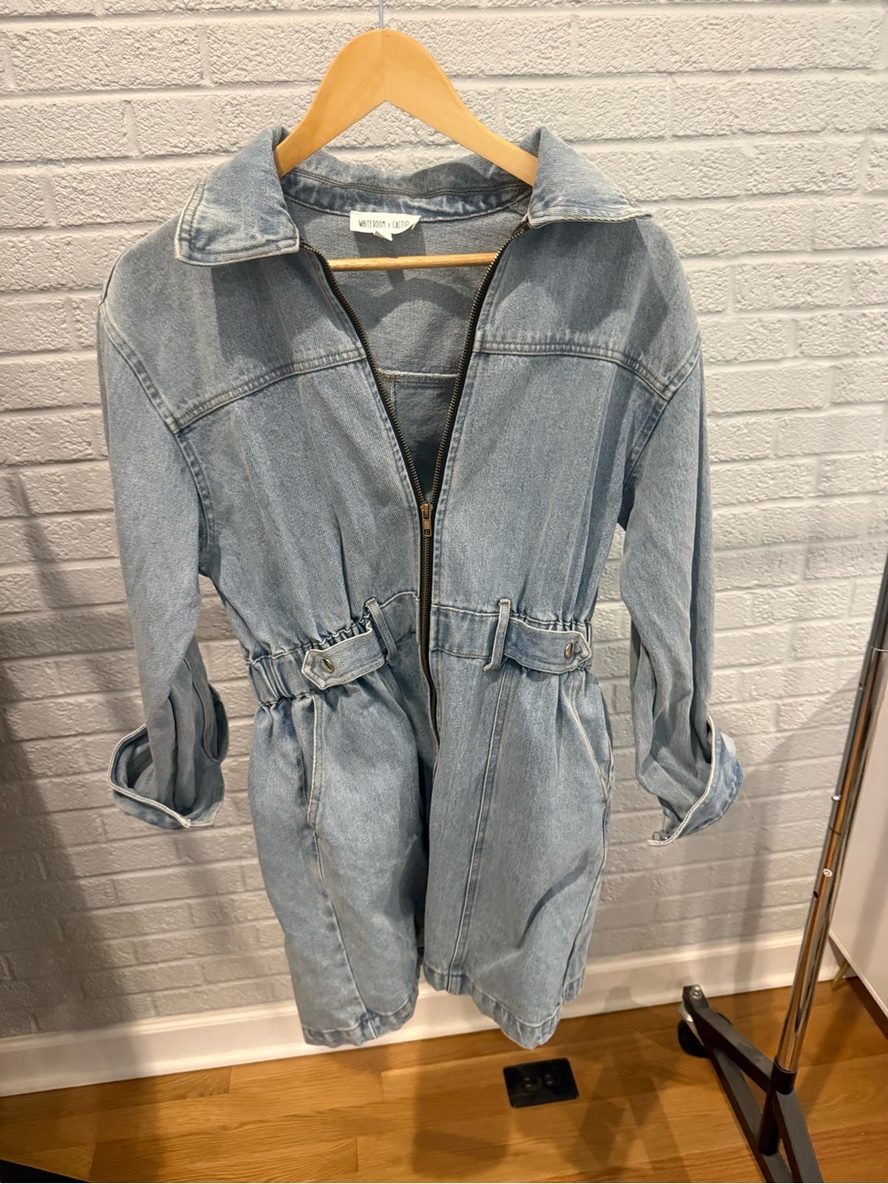 Light Blue Denim Women’s Zip-Front Overall Jacket